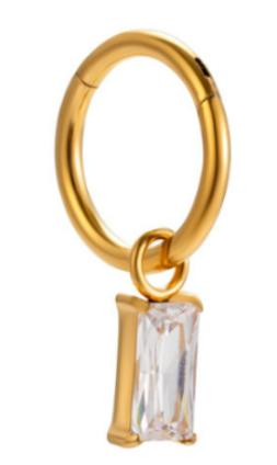A gold zircon segment clicker ring in implant grade titanium by Willow and Thorn