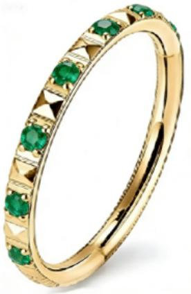 A gold zircon segment clicker ring in implant grade titanium by Willow and Thorn
