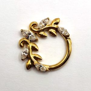 Gold Leaf Clicker Hoop in nickel free implant grade titanium, Willow & Thorn