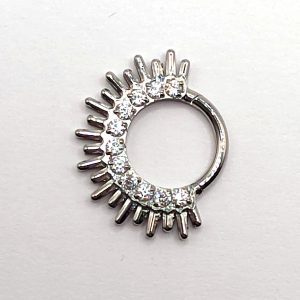 Silver Spike Clicker Hoop in nickel free implant grade titanium, Willow & Thorn