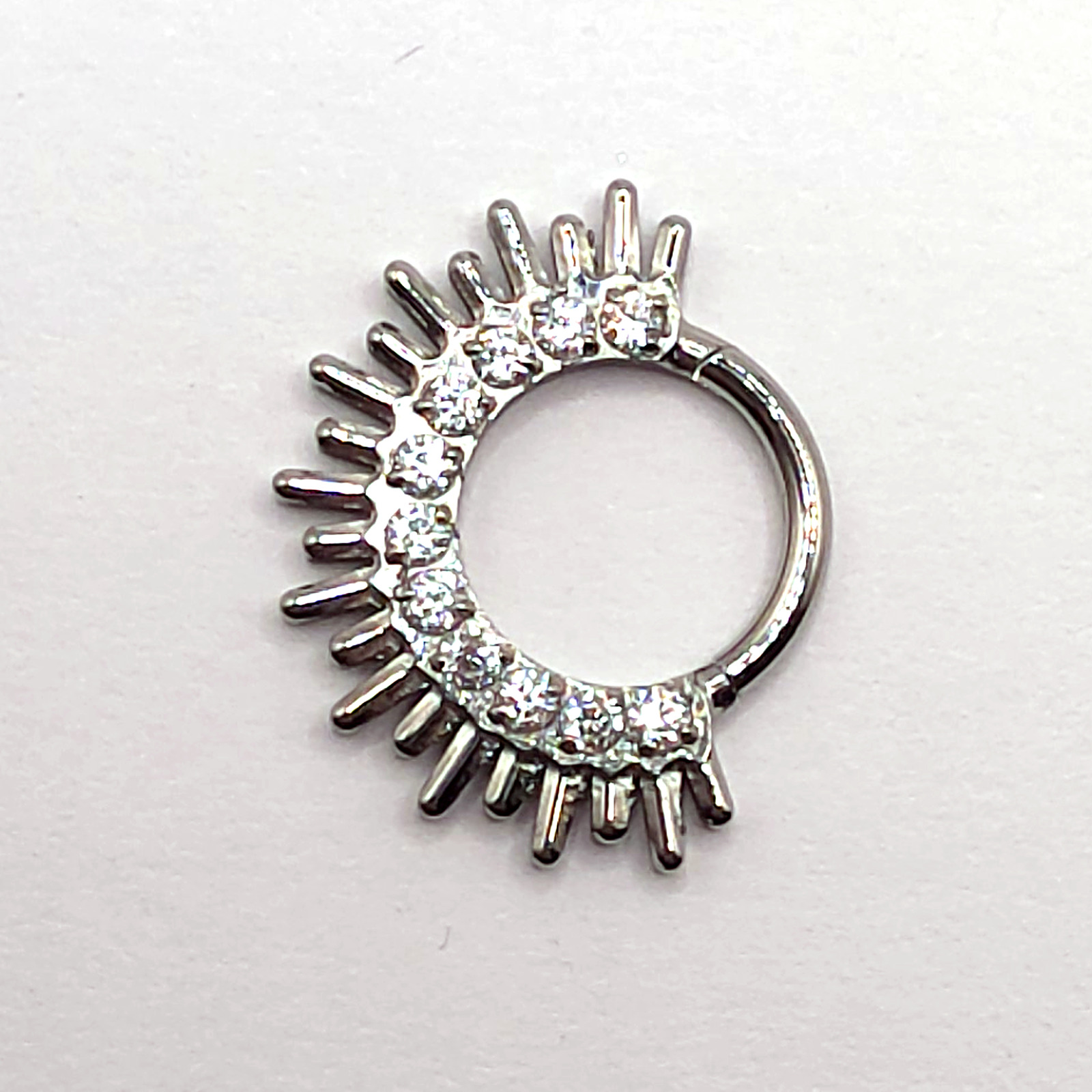 Silver Spike Clicker Hoop in nickel free implant grade titanium, Willow & Thorn
