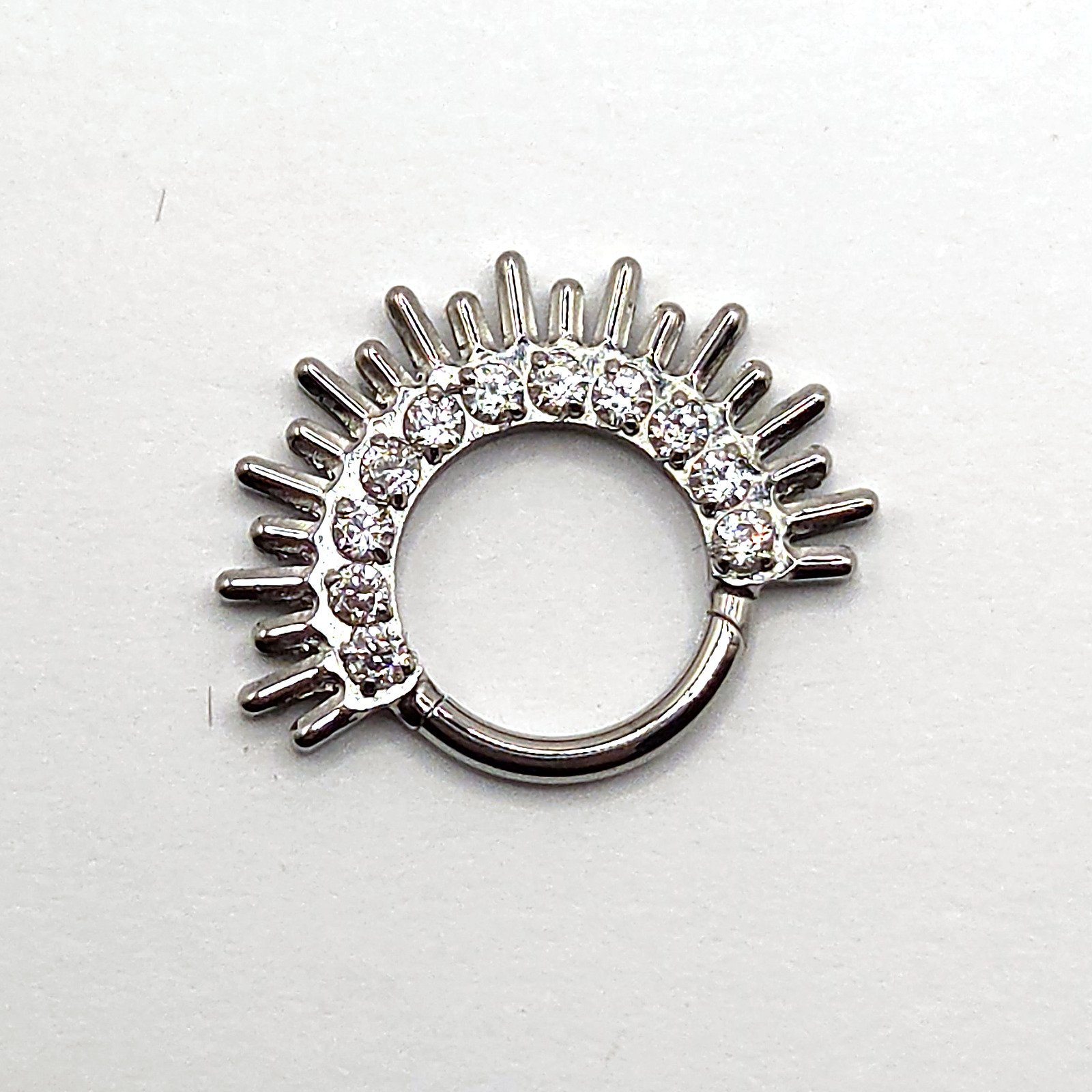 Silver Spike Clicker Hoop in nickel free implant grade titanium, Willow & Thorn
