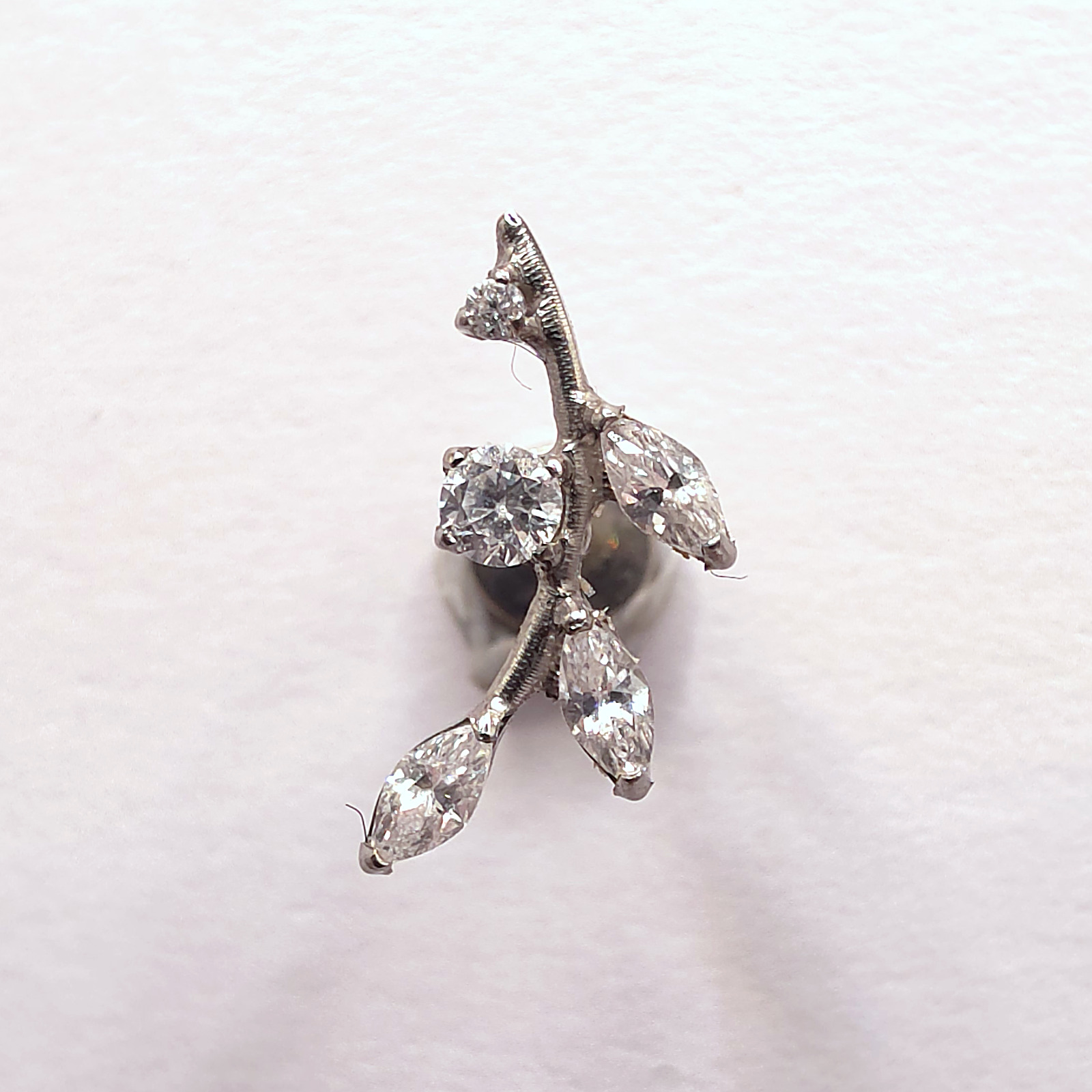 Silver Vine Flat Back Labret in nickel free implant grade titanium, Willow & Thorn